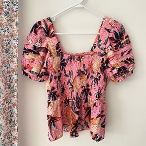 Anthropology Farm brand top shirt large Resort vacation